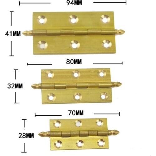 Brass Hinge Decor,European Door Hinges Wooden Jewelry Box Hinge Fittings Modern Furniture Hardware+Srcews,Yellow Color,1PC