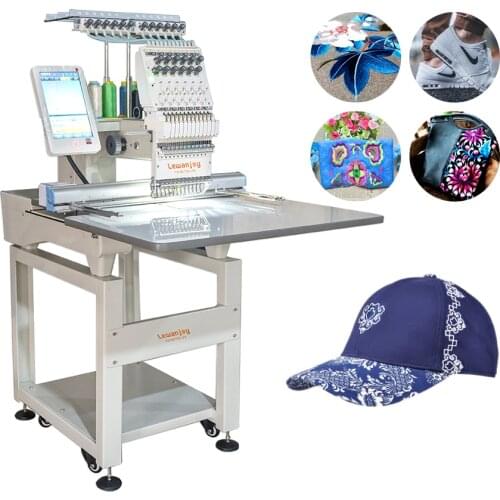 Lewanjoy Customized Embroidery Machine With One Head Simple 9/12/15 Needles Embroidery Computer Hat Embroidery Machine