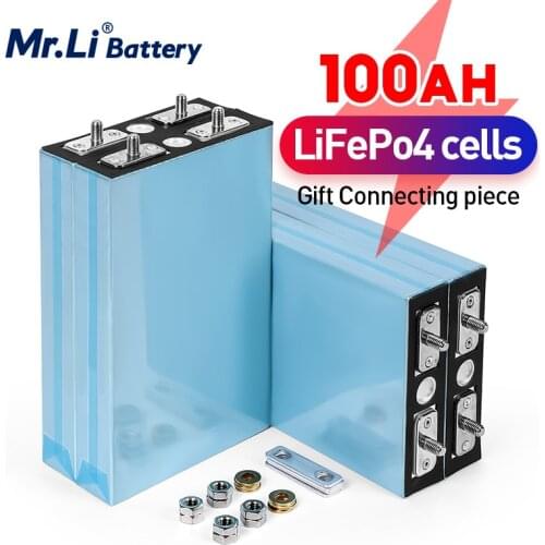 Mr.Li 3.2V 100Ah LiFePO4 battery Lithium iron phosphate cells 12V 24V 48V 100Ah batteries for solar EV RV pack EU US TAX FREE