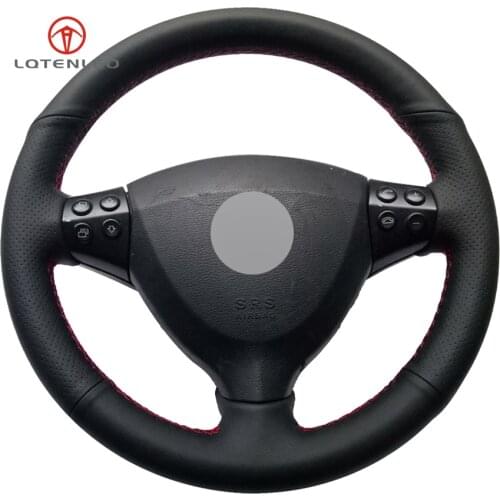 LQTENLEO Black Genuine Leather DIY Hand-stitched Car Steering Wheel Cover for Mercedes-Benz A-Class A160 A180 E-CELL 2004-2012