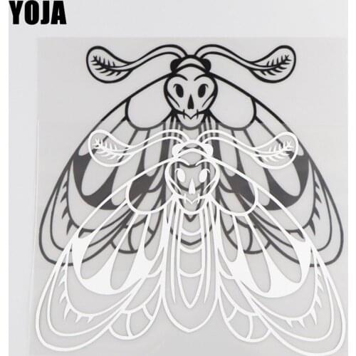 YOJA 17.5×12.8CM Fashion Moth Animals Cartoon Car Stickers Decal Vinyl Pattern Black/Silver 19C-0088