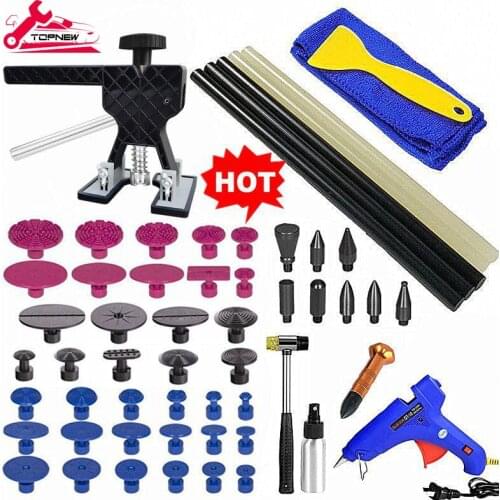 Paintless Dent Ding & Damage Repair & Remover Tool Kit with Lifter and Glue Gun for Auto Body Cars Motorcycles DIY