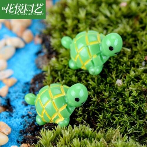 New Arrival 2PCS Mini Turtle Tortoise Miniature Fairy Garden Decoration DIY Doll House Terrarium Micro Landscape Decoration