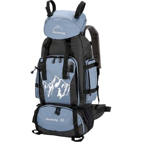 90L Big Capacity Hiking Backpack Men Women Outdoor Camping Travel Sport Climbing Bag Nylon Wear-resisting Shoulder Bags Racksack