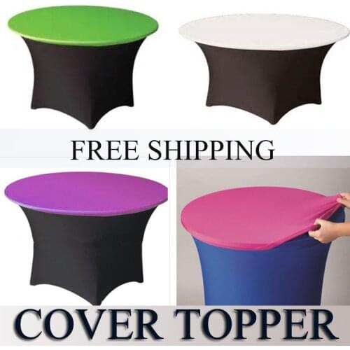 Dearest 6pcs lycra top cover 60cm 76cm 90cm 120cm 150cm spandex table topper,table top cover for wedding