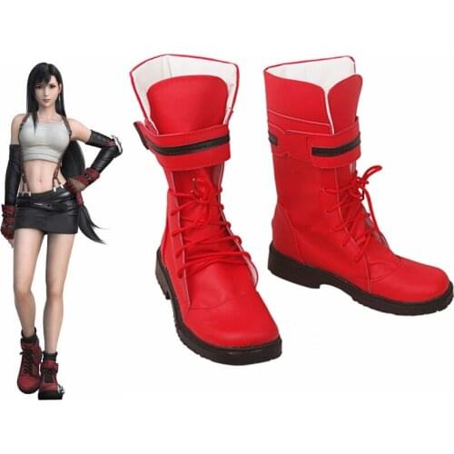 Unisex Anime Cos Final Fantasy FF7 Tifa Lockhart Cosplay Costumes Boots Custom Made