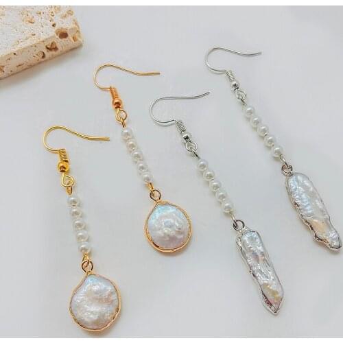 Crochet Earrings Trendy 2021 Natural Stone Female Earrings Banquet Wedding Party Pendant Korean Earrings Jewelry for Women