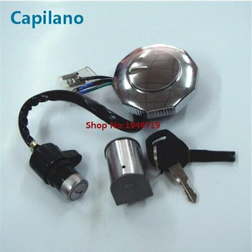 Motorcycle scooter ignition switch lock set electric power door lock with gas tank cap cover CD70 JH70 for 70cc CD JH 70