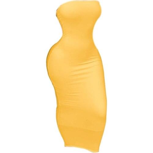 Womens Sexy Strapless Bodycon Maxi Long Tube Dress Solid Color Clubwear S-3XL A0NF