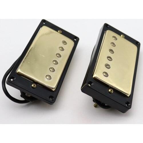 1Set Humbucker Electric Guitar Pickup Gold Neck Bridge Pickup B/N with Black Ring for LP Style Electric Guitar Gold