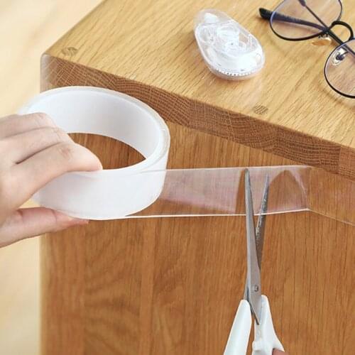 1Pc New 1M Nano Tape Double Sided Transparent NoTrace Reusable Waterproof Adhesive Cleanable Tape Home Bathroom Accessories
