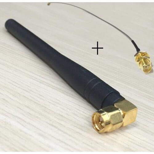 10PC 2.4G Antenna WIFI Antenna 3dbi SMA male right angle #1 + SMA female to u.fl/ipx connector cable 15cm long