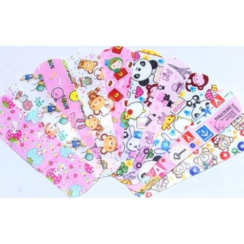 100 Pcs Cute Cartoon Patch Waterproof Wound Adhesive Bandages Dustproof Breathable First Band Aid Adhesive for Kids