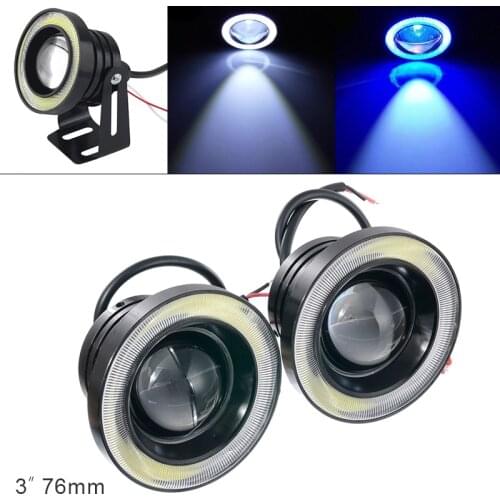 2pcs 3 Inch 12V Car COB 1200LM 30W Light LED Fog Lamp DRL Angel Eye Driving Diaphragm Signal Bulbs Daytime Running Light