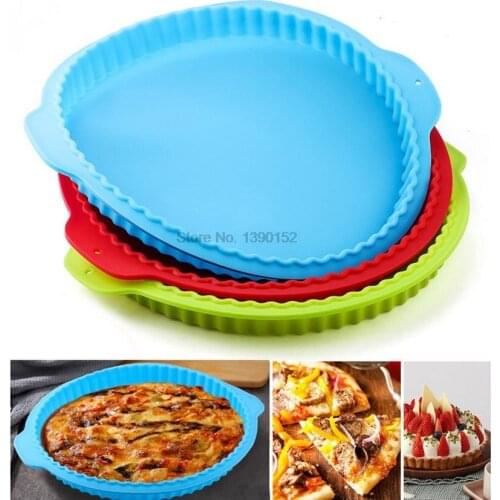 200pcs Big Round Silicone Cake Mold High Temperature Resistant DIY Birthday Cake Baking Mold Pizza Pan