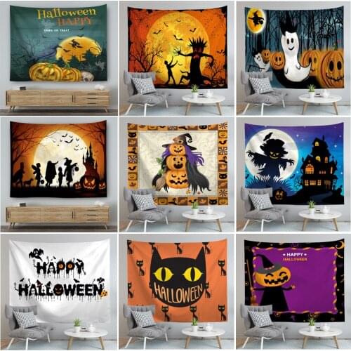 2020 Horror Ghost Halloween Trick Tapestry Horror Cute Pumpking Wall Decor Blanket Decoration Wall Tapestry Hanging Home Party