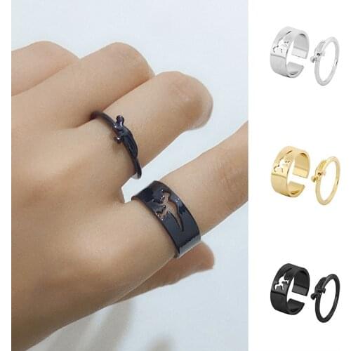 2021 Trendy Dinosaur Promise Rings for Couples Lovers Brachiosaurus Jewelry Matching Ring Alternative Engagement Ring Boyfriend