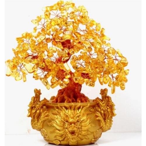 25cm natural citrine quartz crystal tree