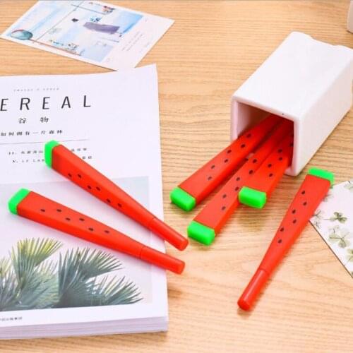 3pcs 0.38mm Creative Cute Cartoon Watermelon Gel Pen Black Water Signature Pen Promotional Gifts Stationery Office Supplies