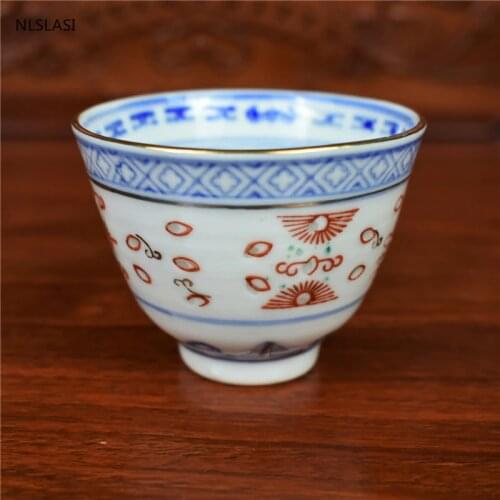 4 pcs/set Jingdezhen Retro Ceramic Teacup Handmade Boutique small Tea Bowl Chinese Porcelain Tea set Drinkware Master cup