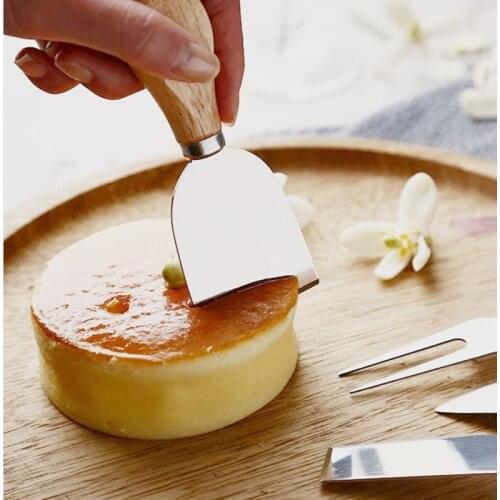 4pcs/set Wood Handle Knife Sets Bard Set Oak Cheese Cutter Knife Slicer Kit Kitchen Cheedse Cutter Useful Cooking Tools