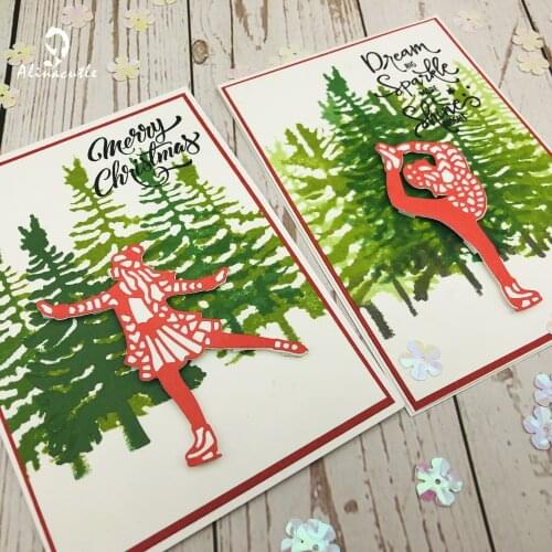 4PC Metal Cutting Dies Cut Ice Ballet Iceshow Skating Girl Scrapbooking Paper Craft Handmade Album Card Punch Art 20102310