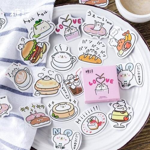 45 Pcs/pack Dessert Bear Decorative Sticker Set Diary Album Label Stickers Diy Stationery Stickers Gift Diary Deco Pack