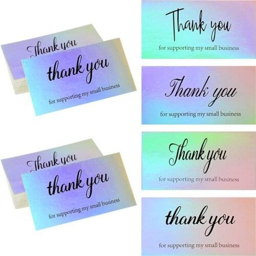 50pcs 5xcm Thank You for Your Order Business Cards Shopping Purchase Thanks Greeting Cards Appreciation Card for Sellers Gift