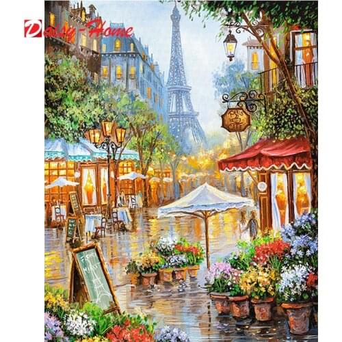 5D Diamond Painting House Diamond Embroidery Full Square Rhinestones Mosaic Landscape Home Decoration