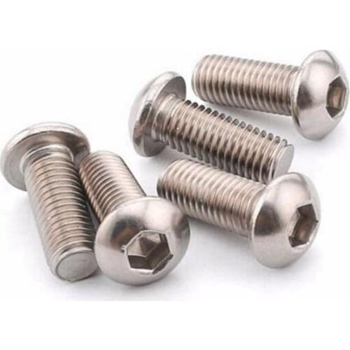 80pcs M5x10mm Stainless Steel Button Head Hex Socket Cap Screws Bolts