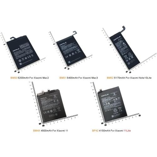 High quality battery BM50 BM51 BM52 For Xiaomi Max 2 Max3 Note 10 Lite Batteries Quality Replacement Batteries