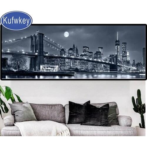 Large Size Full Drill Square Round Diamond Embroidery House Rivers Bridge 5d DIY Diamond Painting Cross Stitch Home Decor Puzzle