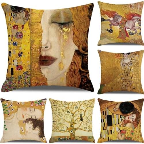 Retro Shabby Chic Pattern Cover Pillows Watercolor Pillowcases Farmhouse Sofa Decor Polyester Blend Cover Pillows 45cm*45cm