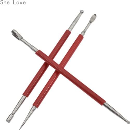 Chzimade 3pcs/Set Leather Hand Tools Sculpture Line Pen Leather Craft Press Rub Carving