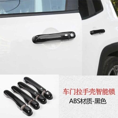 For Jeep Renegade 2016 1 Set ABS Chrome Car Side Door Handle Bowl with Hole Protector Cover Trims Car Styling Accessories