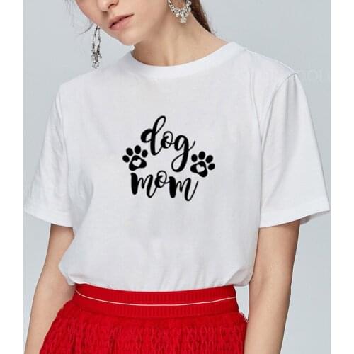 Dog Mom Letter Print T Shirt Women Casual Funny T Shirt Harajuku Graphic Tees Shirt Woman 2020 Clothes Hipster Tops