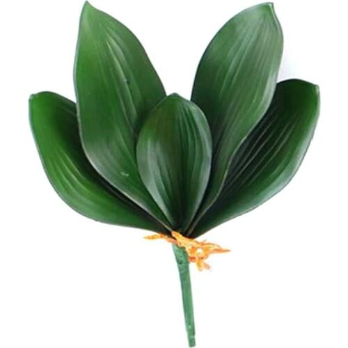 Butterfly Orchid Silk Simulation Green Leaf Hotel Home Table Decor 3 Sizes!! 5 Heads Artificial Flowers Dropshipping