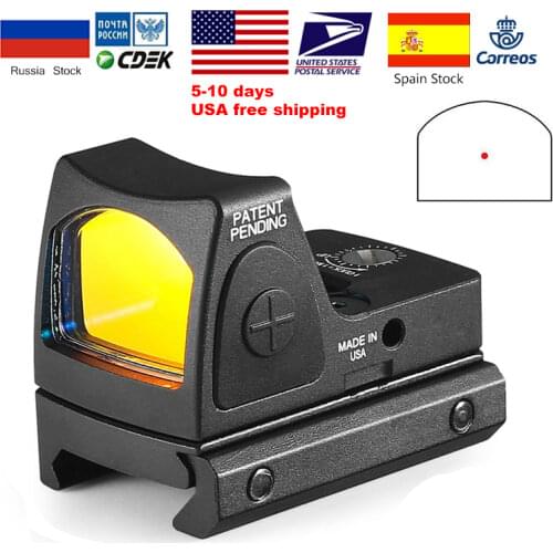 Mini RMR Red Dot Sight Collimator Rifle Reflex Sight Scope fit 20mm Weaver Rail For Airsoft / Hunting Rifle