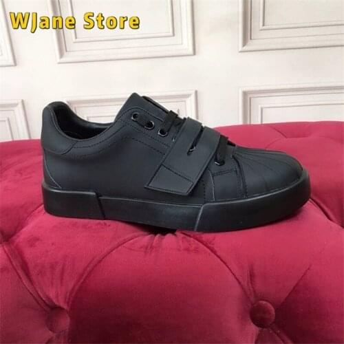 Casual Designer Fashion Women Shoes Black Genuine Leather Thick Sole Patchwork Trainer Lace Up Shoes for Woman Zapatillas Mujer