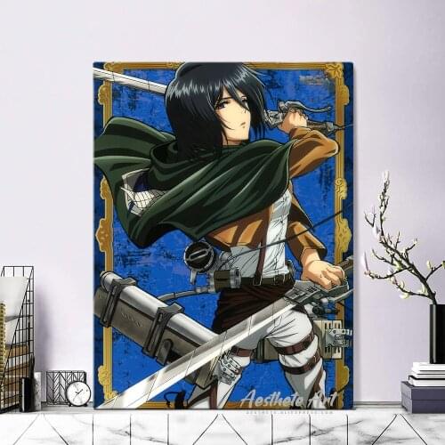 Mikasa Ackerman Attack on Titan Anime Manga Home Decor Canvas Painting Wall Picture Living Room Decoration Art Poster Print