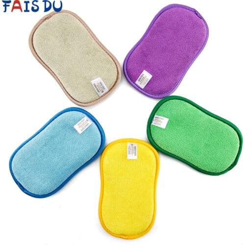 5 Pcs Household Sponge Magic Cleaning Kitchen Spong Kitchen Tools Accessories Dishwashing Microfiber Sponge