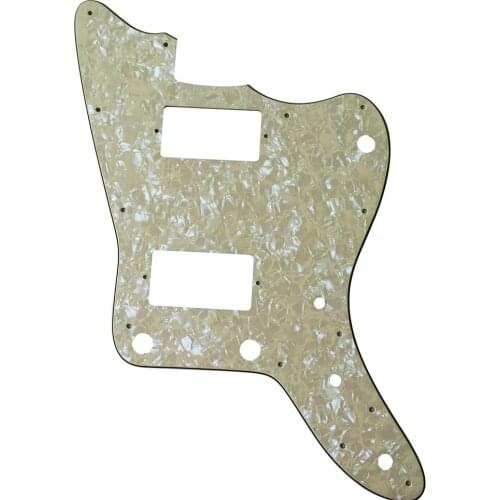 Pleroo Custom Guitar pickgaurd - For MIJ Jazzmaster Guitar Pickguard with PAF Humbucker, 4 Ply Cream Pearl