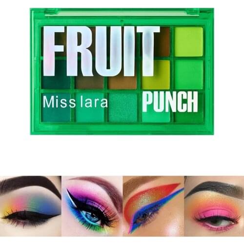 Miss lara Sweet Party Eyeshadow Pallete Neon Makeup Palette 15 Shimmer Glitter Matte Shades Matellic Nude Blendable Pigment