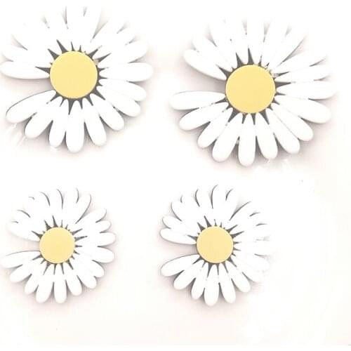 10pcs/lot Acrylic small daisy pendant flower sun flower for jewelry DIY Scrapbooking Decorative Craft Making