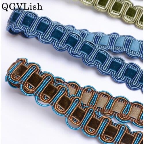 QGVLish 12M/lot 2.5cm Wide Curtain Lace Trims Belt Ribbons DIY Sewing Sofa Stage Tablecloth Clothing Chair Edge Lace Trim Decor