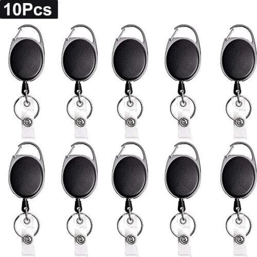 Belt Rope Office Lanyard Clip Keychain Name Tag Holder Keyring Id Card Key Ring Cord Reel Retract Pull Key Chain Recoil Badge