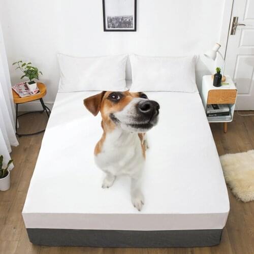 Luxury Elastic fitted sheet bed sheet With An Elastic Band Mattress Cover Customizable size Bed cover for home animal Dog laugh
