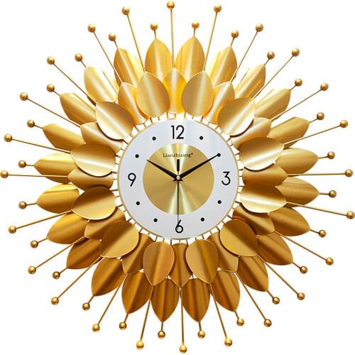 Nordic Luxury Wall Clocks Metal Modern Large Gold Wall Clock 3d Simple Art Wall Watches Horloge Murale Home Decoration FZ295