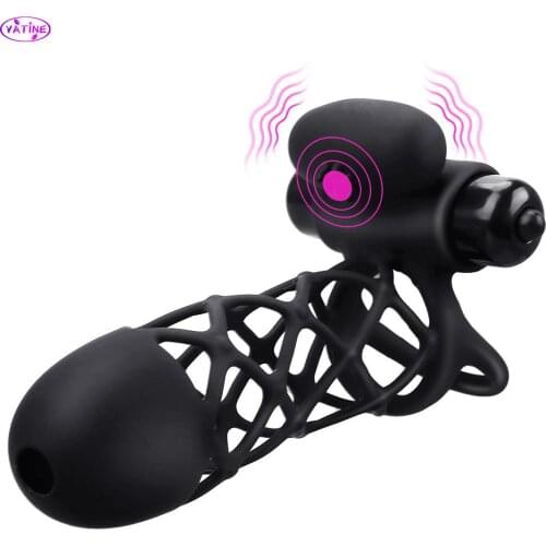 Strapon Penis Enlargement Extender Vibrators Sex Tools For Couples Women Clitoris Stimulator Men Chastity Cage Erotic Machine