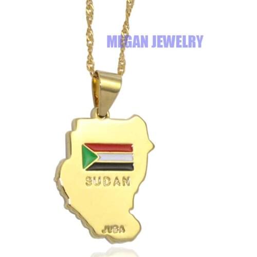 Sudan map sudan National Flag pendant & necklace , country map jewelry
